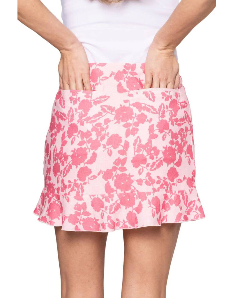 Golftini Golftini Sun Kissed Linen Ruffle Skort 17.5"