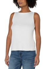 Liverpool Los Angeles Liverpool Sleeveless Boat Neck Rib Knit Top Snow