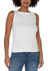 Liverpool Los Angeles Liverpool Sleeveless Boat Neck Rib Knit Top Snow