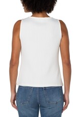 Liverpool Los Angeles Liverpool Sleeveless Boat Neck Rib Knit Top Snow