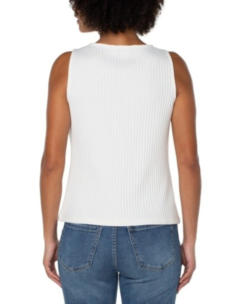 Liverpool Los Angeles Liverpool Sleeveless Boat Neck Rib Knit Top Snow