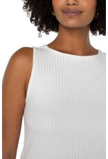 Liverpool Los Angeles Liverpool Sleeveless Boat Neck Rib Knit Top Snow