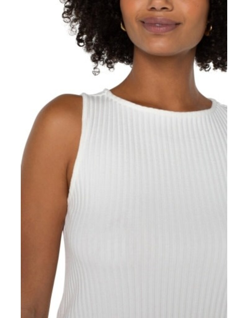 Liverpool Los Angeles Liverpool Sleeveless Boat Neck Rib Knit Top Snow
