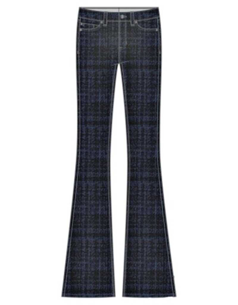 Liverpool Los Angeles Liverpool Hannah Flare 32" inseam Indigo Plaid