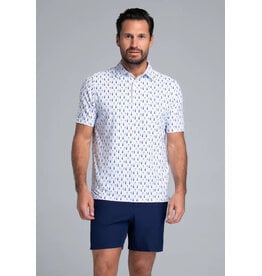 IBKul IBKul Art Deco Wine Short Sleeve Polo Lav/Blk