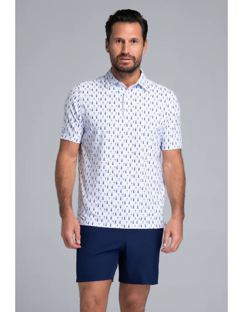 IBKul IBKul Art Deco Wine Short Sleeve Polo Lav/Blk