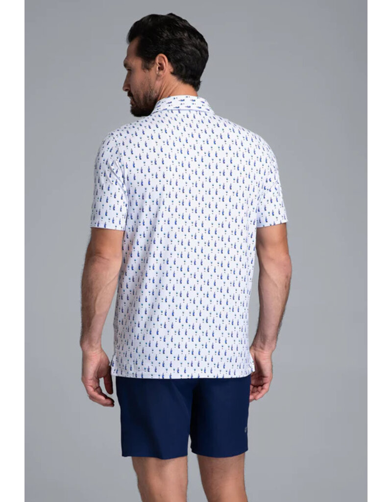 IBKul IBKul Art Deco Wine Short Sleeve Polo Lav/Blk