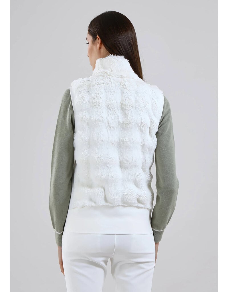 Chervo Paid Faux Fur Vest White