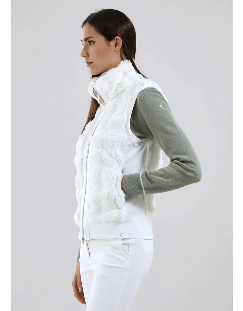 Chervo Paid Faux Fur Vest White
