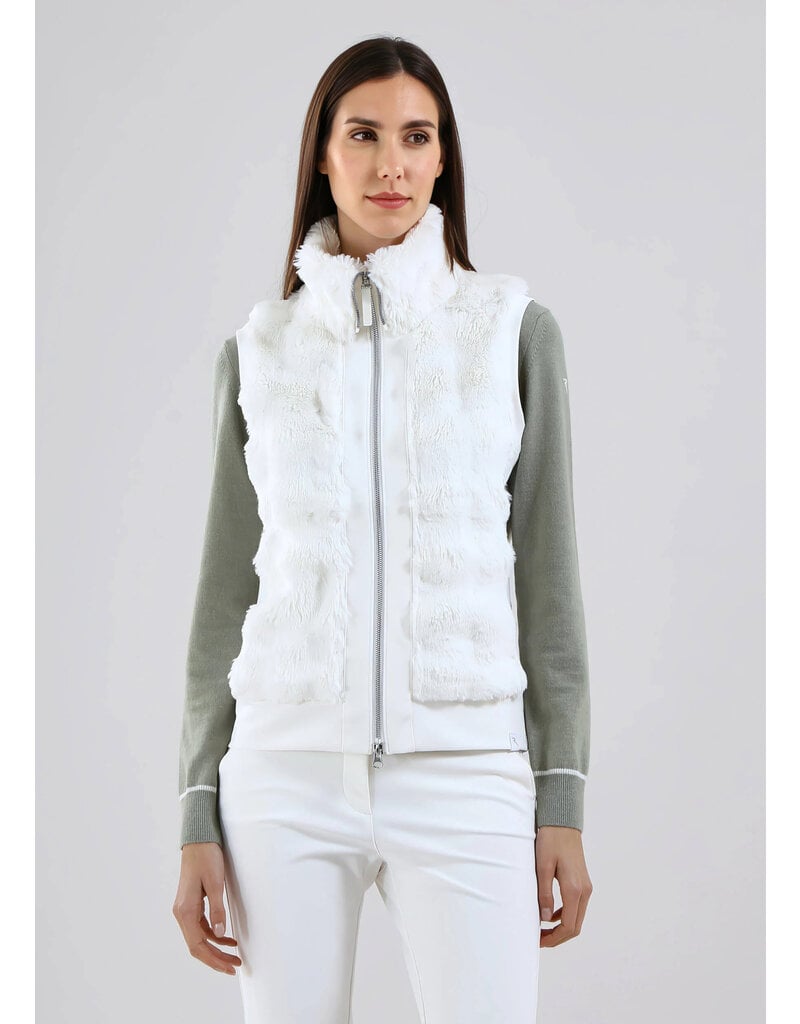 Chervo Paid Faux Fur Vest White