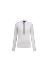Chervo Trapezista Long Sleeve Zip Mock Frost White