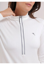Chervo Trapezista Long Sleeve Zip Mock Frost White