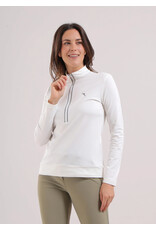 Chervo Trapezista Long Sleeve Zip Mock Frost White