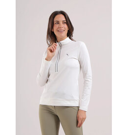 Chervo Trapezista Long Sleeve Zip Mock Frost White