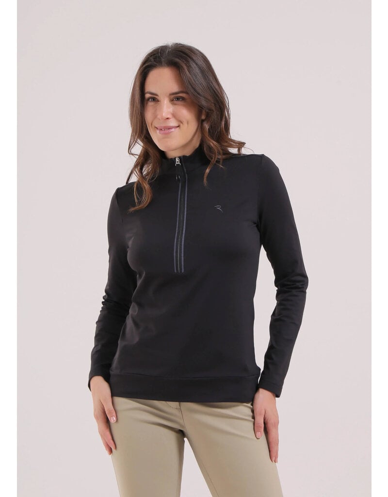 Chervo Trapezista Long Sleeve Zip Mock Black