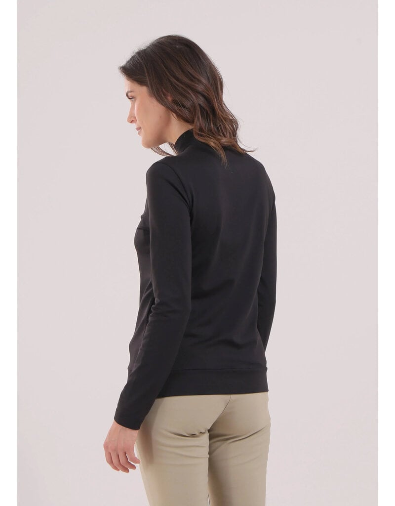 Chervo Trapezista Long Sleeve Zip Mock Black