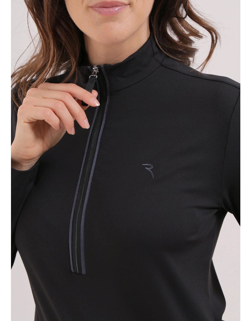 Chervo Trapezista Long Sleeve Zip Mock Black