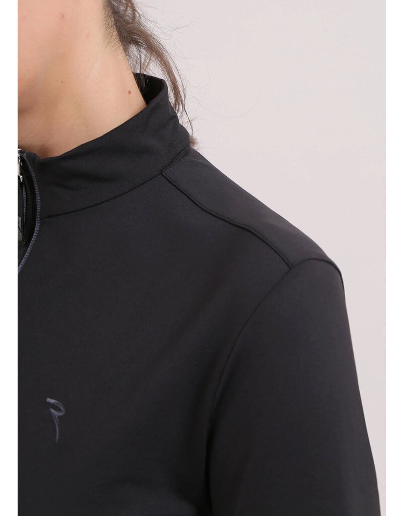 Chervo Trapezista Long Sleeve Zip Mock Black