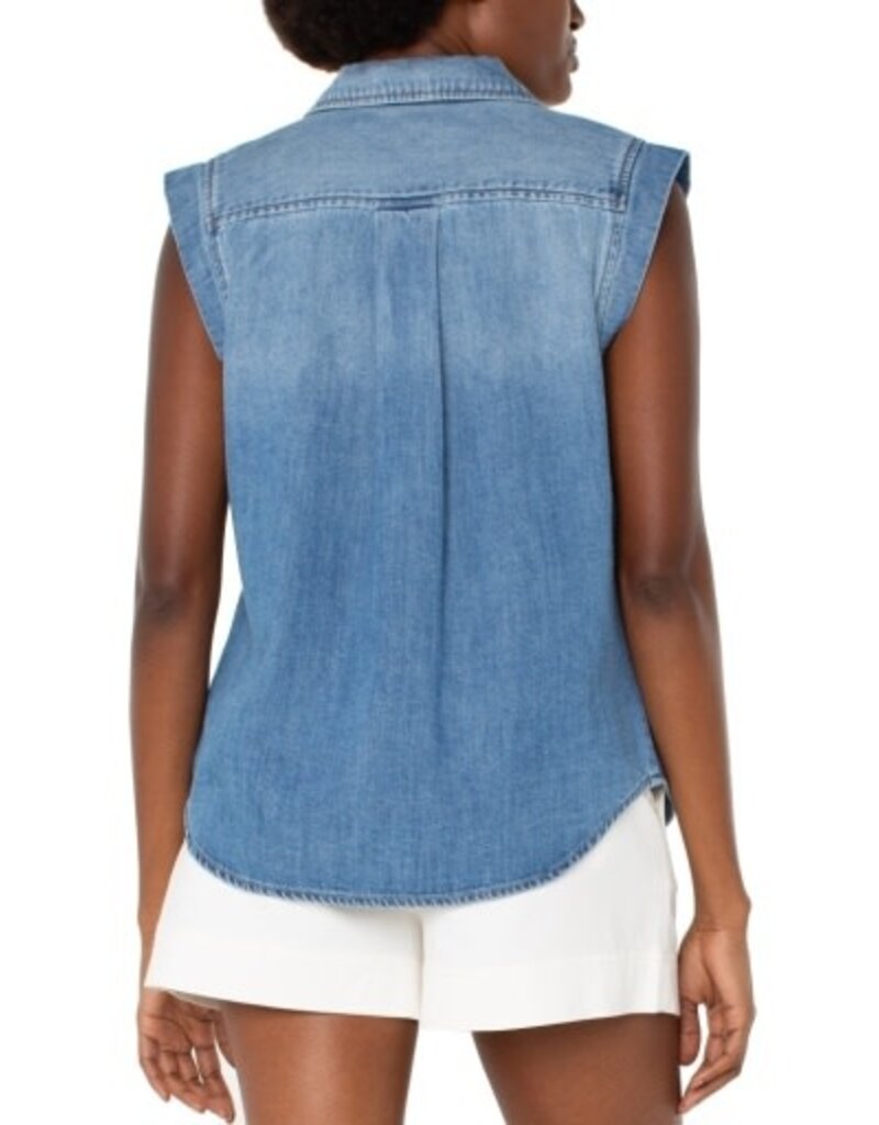 Liverpool Los Angeles Liverpool Sleeveless Shirt w/Pockets Polo