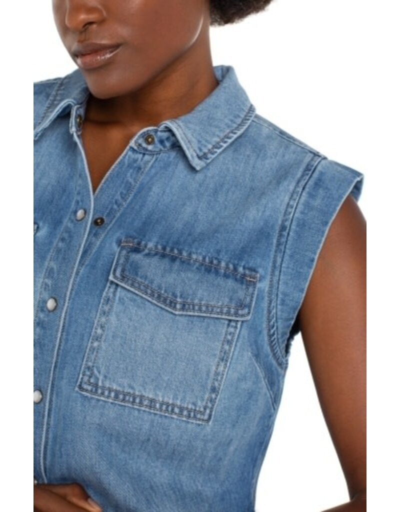 Liverpool Los Angeles Liverpool Sleeveless Shirt w/Pockets Polo