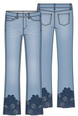 Liverpool Los Angeles Liverpool Hannah Crop Flare with Crochet Hem 25.5" inseam