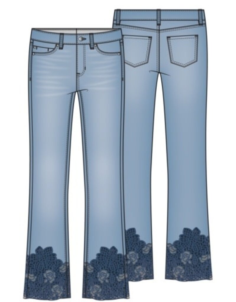 Liverpool Los Angeles Liverpool Hannah Crop Flare with Crochet Hem 25.5" inseam