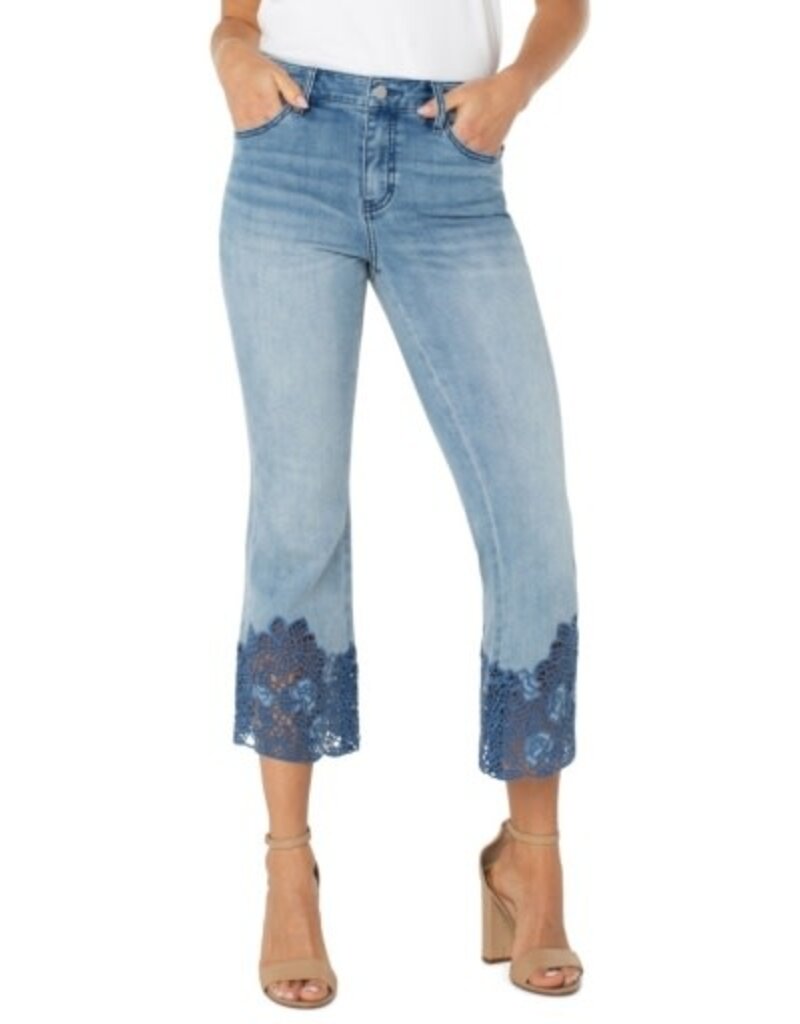 Liverpool Los Angeles Liverpool Hannah Crop Flare with Crochet Hem 25.5" inseam