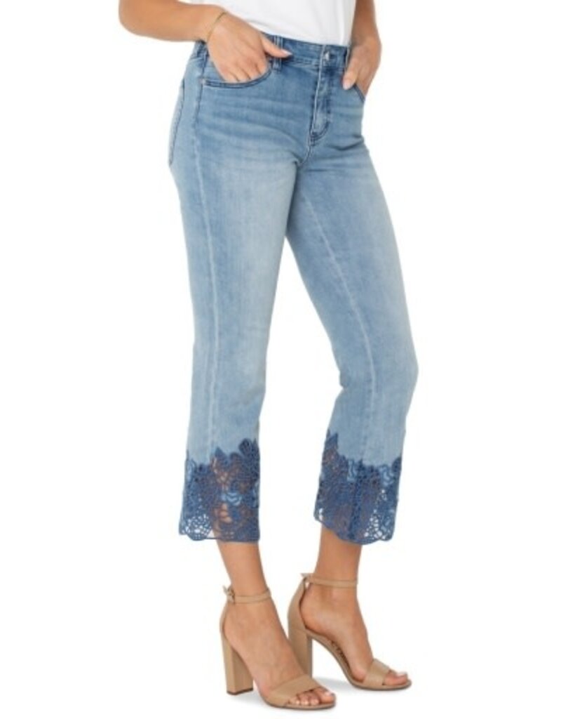 Liverpool Los Angeles Liverpool Hannah Crop Flare with Crochet Hem 25.5" inseam