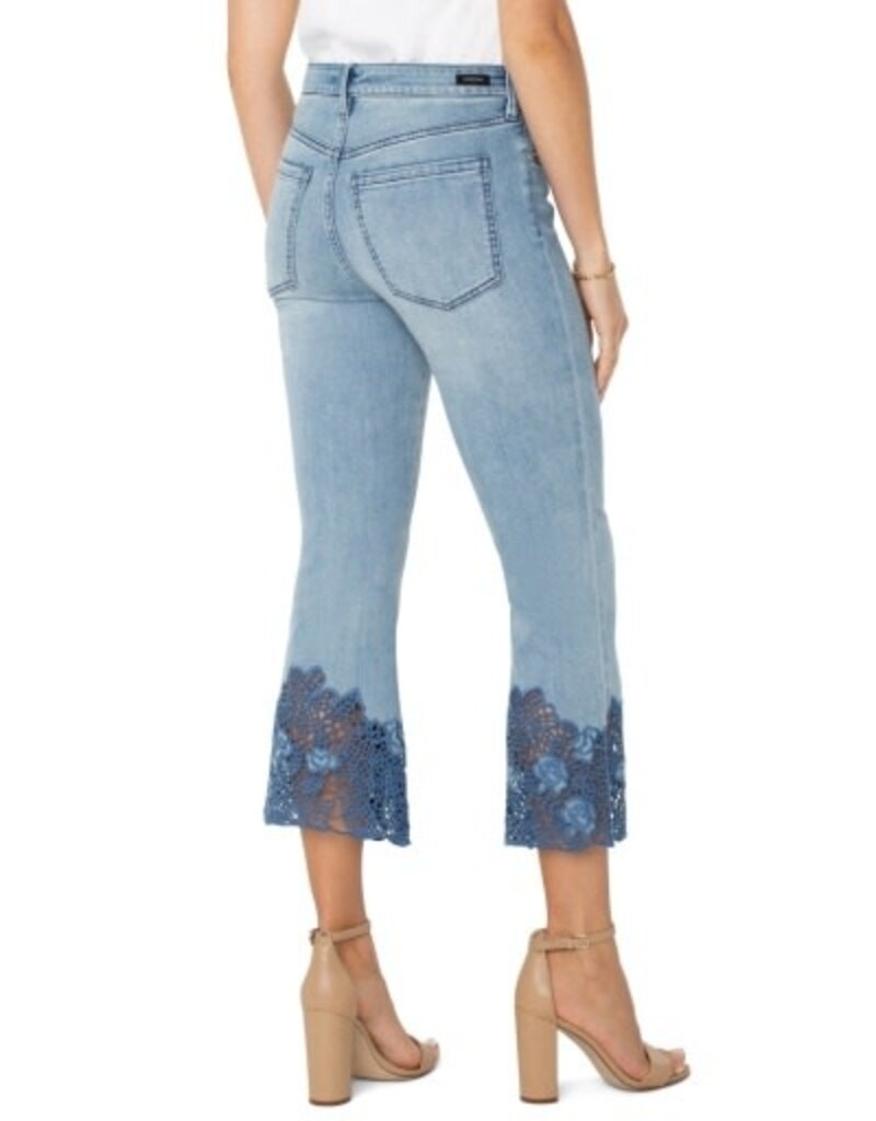 Liverpool Los Angeles Liverpool Hannah Crop Flare with Crochet Hem 25.5" inseam