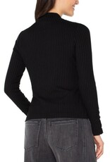 Liverpool Los Angeles Liverpool Long Sleeve Mock Neck Knit Top w/ Button Detail