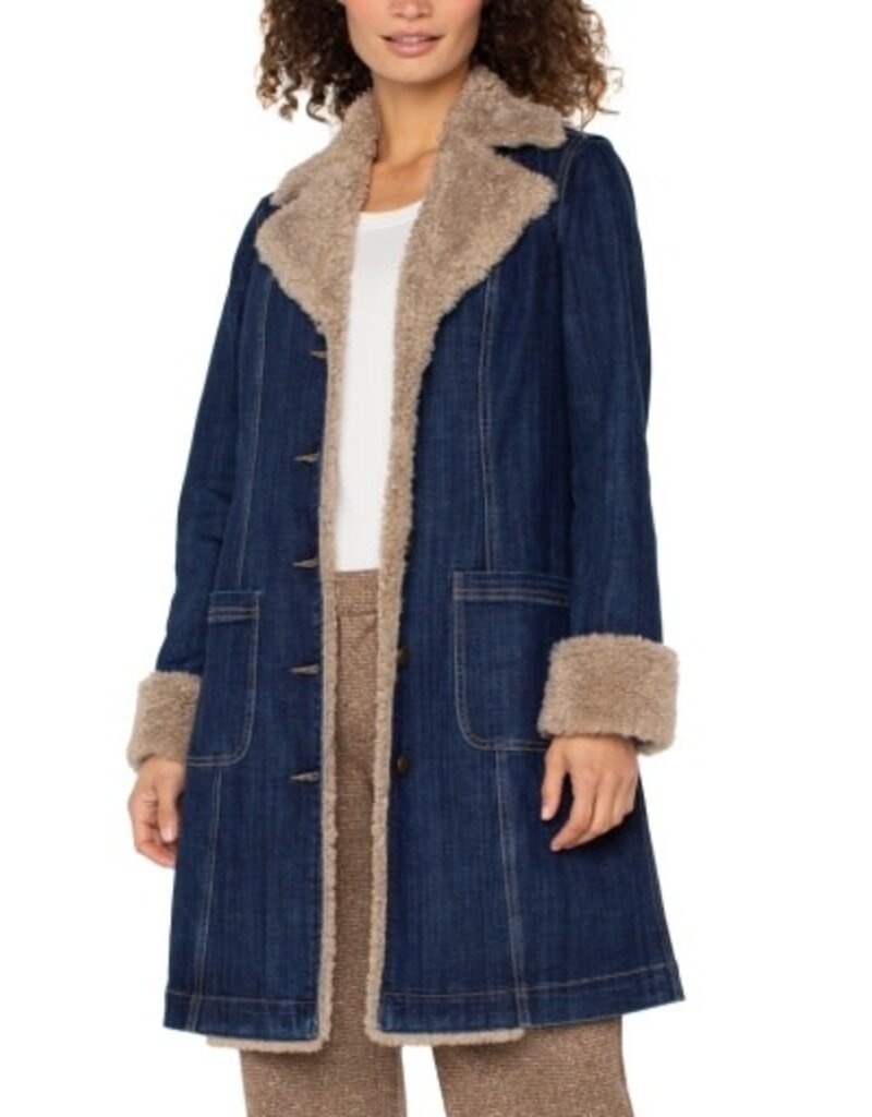 Liverpool Los Angeles Liverpool Sherpa Trimmed Notch Collar Jacket