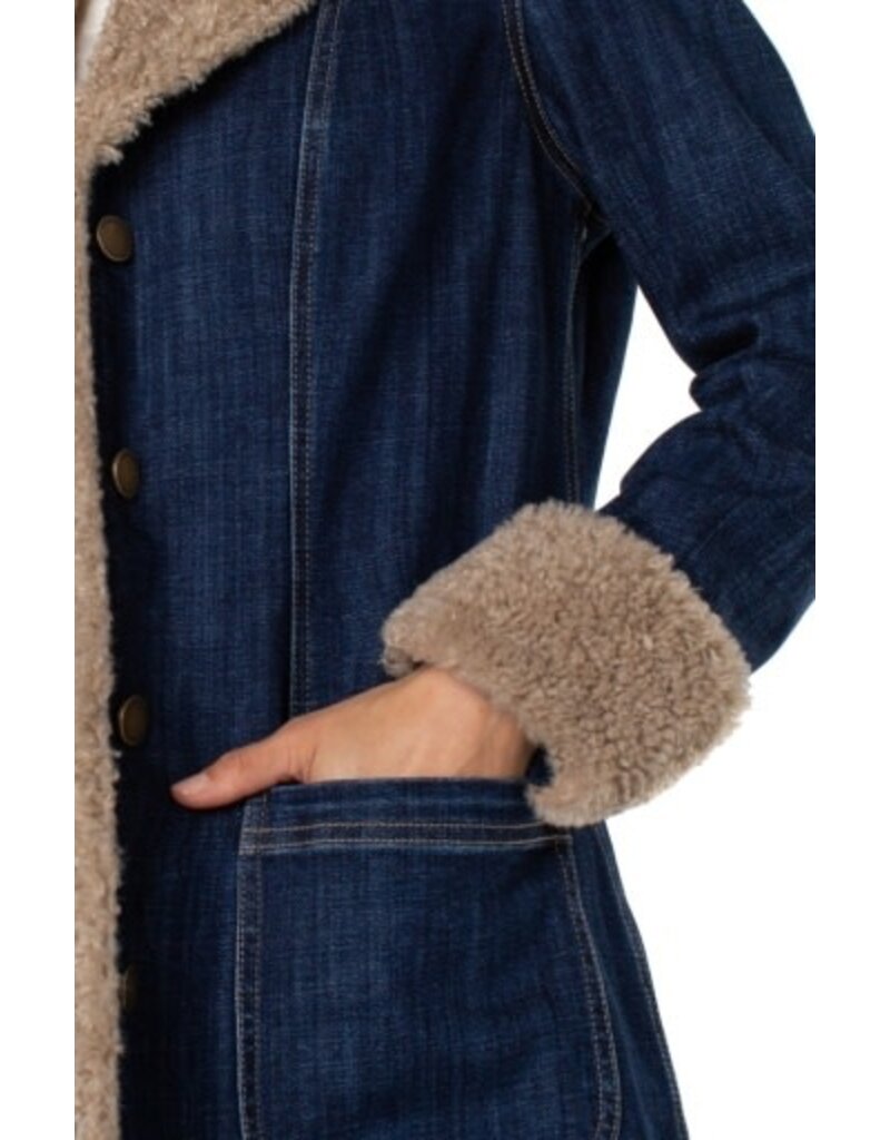 Liverpool Los Angeles Liverpool Sherpa Trimmed Notch Collar Jacket