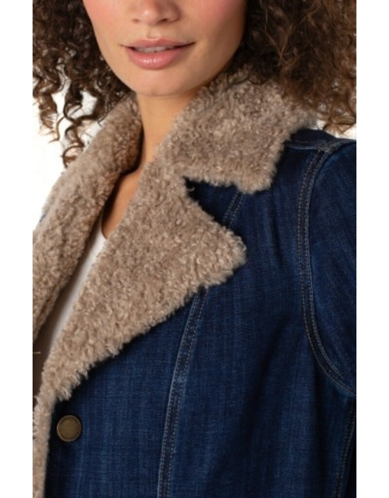 Liverpool Los Angeles Liverpool Sherpa Trimmed Notch Collar Jacket