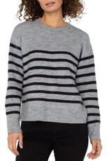 Liverpool Los Angeles Liverpool Long Sleeve Crew Neck Dropped Shoulder Sweater Stripe
