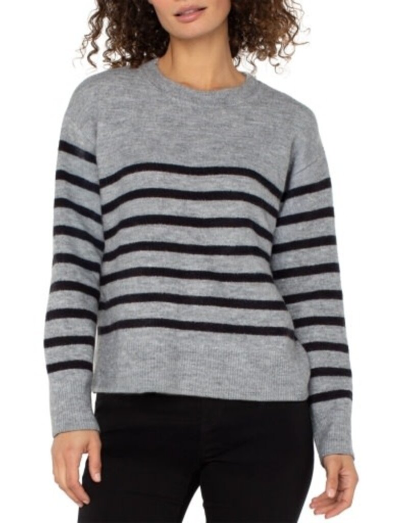 Liverpool Los Angeles Liverpool Long Sleeve Crew Neck Dropped Shoulder Sweater Stripe