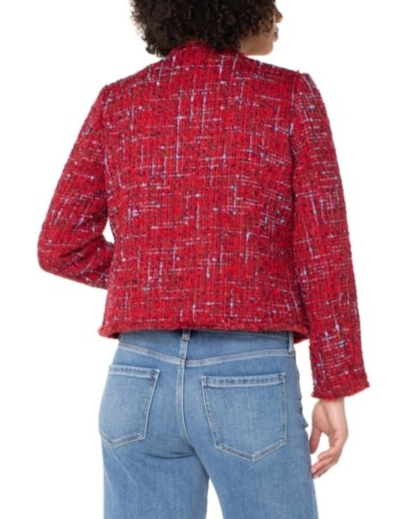 Liverpool Los Angeles Liverpool Collarless Jacket with Frayed Edges