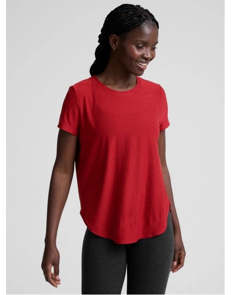 Beyond Yoga Beyond Yoga Featherweight On the Down Low Tee Ruby Rush Heather