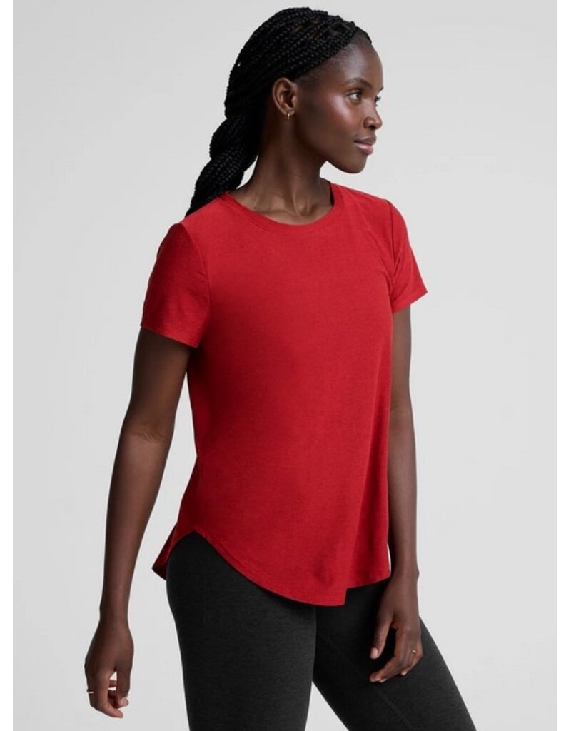 Beyond Yoga Beyond Yoga Featherweight On the Down Low Tee Ruby Rush Heather