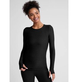 Beyond Yoga Beyond Yoga Featherweight Classic Crew Pullover Darkest Night