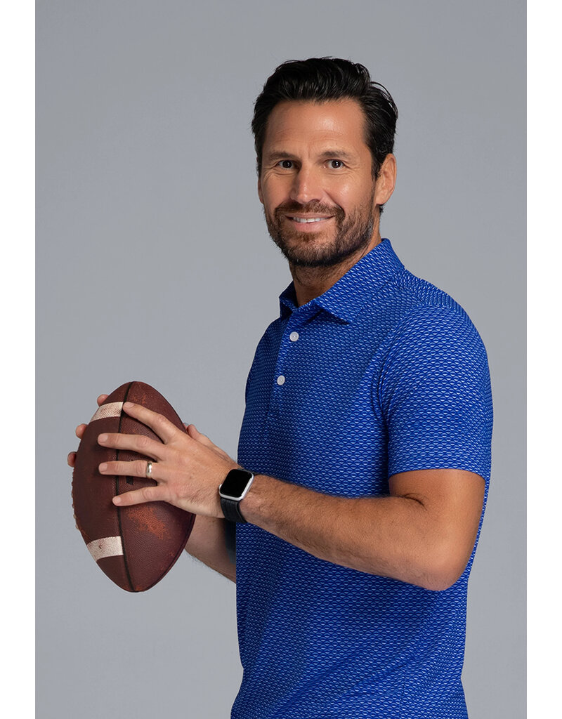 IBKul IBKul Footballs Short Sleeve Polo Royal/White