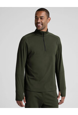Beyond Yoga Beyond Yoga Pacer Fleece-Backed Men's Quarter Zip Pullover Forest Moss