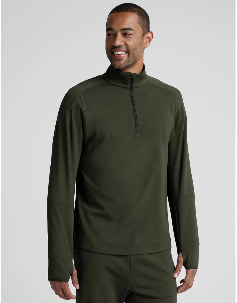 Beyond Yoga Beyond Yoga Pacer Fleece-Backed Men's Quarter Zip Pullover Forest Moss