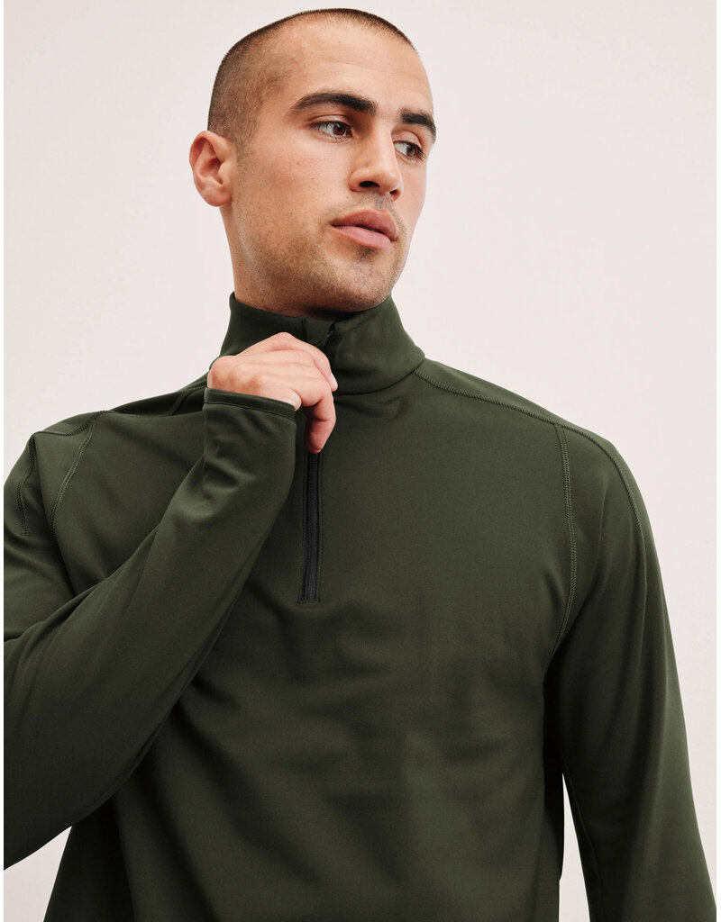 Beyond Yoga Beyond Yoga Warm Up Quarter Zip Forest Moss