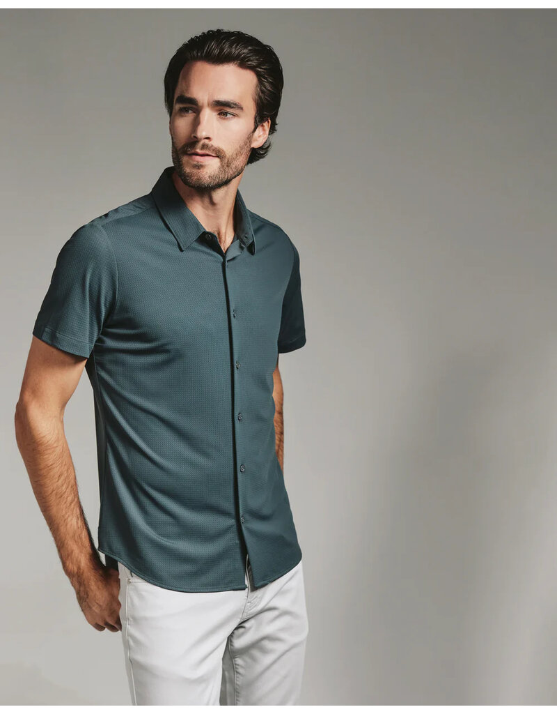 7 Diamonds 7 Diamonds Aldridge Short Sleeve Shirt Petrol Navy