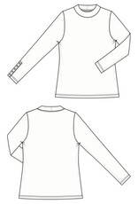 Liverpool Los Angeles Liverpool Long Sleeve Mock Neck Knit Top w/ Button Detail