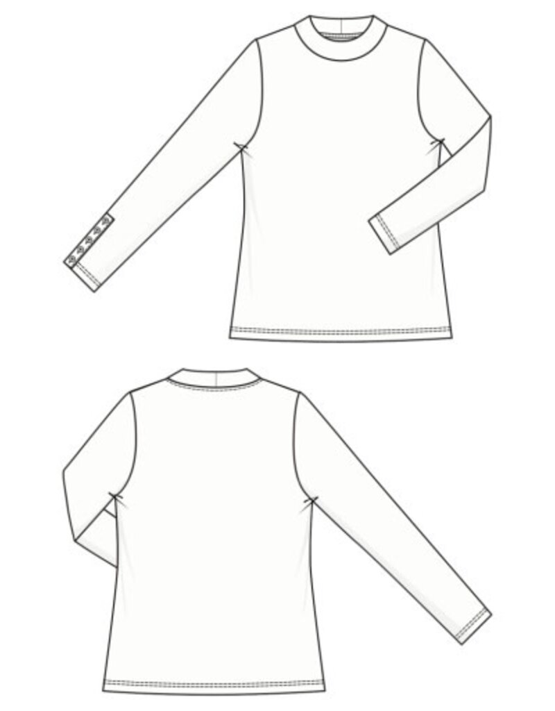 Liverpool Los Angeles Liverpool Long Sleeve Mock Neck Knit Top w/ Button Detail