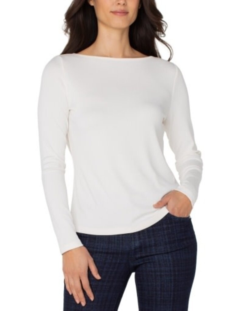 Liverpool Los Angeles Liverpool Long Sleeve Boat Neck Knit Top