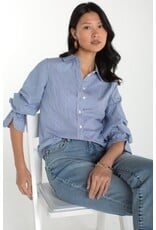 Liverpool Los Angeles Liverpool Adjustable Sleeve Button Front Woven Top