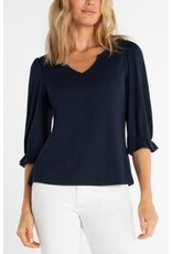 Liverpool Los Angeles Liverpool Elbow Sleeve Notch Knit Tee