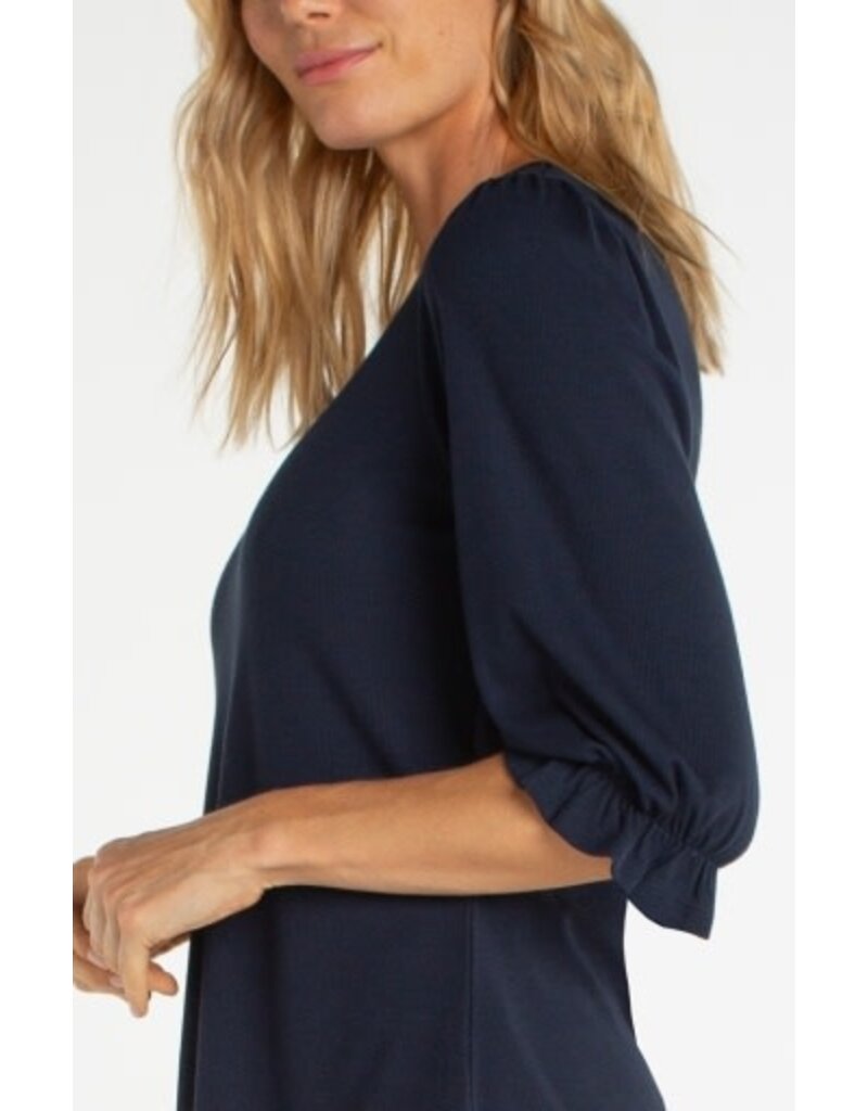 Liverpool Los Angeles Liverpool Elbow Sleeve Notch Knit Tee